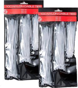 img 2 attached to 🔗 Bundle of 200 White Nylon Cable Ties in 3 Assorted Sizes (200 Count)