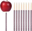 quotidian 6-inch bamboo candy apple sticks with 24ct rhinestone bling, perfect for cake pops, chocolate and caramel apples, buffet parties, favors, and candy making in trendy pink color logo