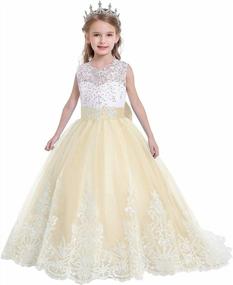 img 3 attached to Stunning Lace Applique Flower Girl Dress For Weddings, Pageants, And Communion