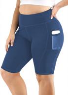 plus-size yoga shorts for women with tummy control and side pockets логотип