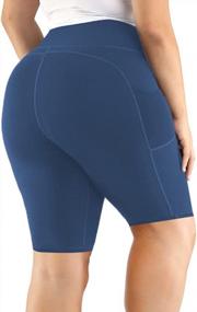 img 3 attached to Plus-Size Yoga Shorts For Women With Tummy Control And Side Pockets