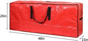 img 3 attached to Эффективный и защитный: Sattiyrch 2-Pack Bags Storage Bags для разобранных 7,5-футовых деревьев с водонепроницаемым материалом и усиленными ручками - красный