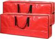 efficient and protective: sattiyrch 2-pack christmas tree storage bags for disassembled 7.5ft trees with waterproof material and reinforced handles - red logo