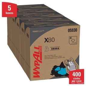 img 3 attached to WypAll Power Clean X80 Heavy Duty Cloths, Pop-Up Box, Red, 🧽 80 Sheets per Box, 5 Boxes per Case, 400 Sheets per Case
