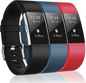 img 1 attached to 👍 Top-rated 3 Pack Bands for Fitbit Charge 2: Perfect Replacement Bands for Women and Men, Classic & Special Edition Compatible