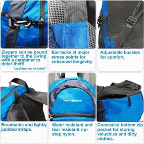 img 3 attached to 🎒 NeatPack 20L Foldable Nylon Backpack with Security Zippers - Durable Daypack in Blue