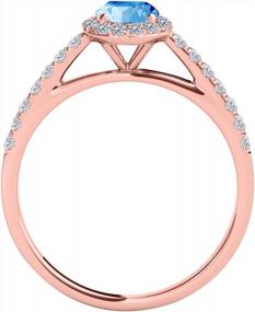 img 3 attached to 10K Rose Gold Prong-Setting 1.75 Carat Diamond And Oval Shaped Blue Topaz Ring - MauliJewels Women'S Rings