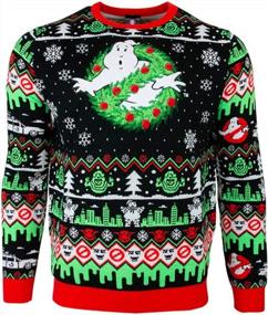 img 4 attached to Официальный рождественский джемпер охотников за привидениями - унисекс вязаный уродливый свитер в подарок для мужчин и женщин