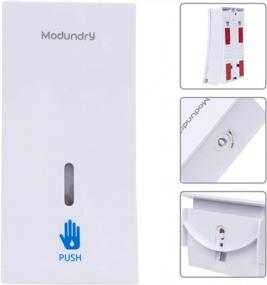 img 1 attached to White Modundry Wall-Mount Soap Dispenser With 450ML/15.2Oz Capacity, No Drilling Required For Bathroom Shampoo, Liquid Hand Press Bottle