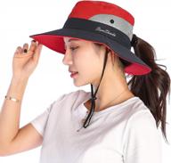 women's sun hats with wide brim, mesh, boonie style - perfect for beach, fishing & uv protection логотип