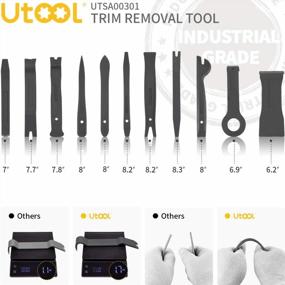 img 3 attached to 19Pcs UTOOL Trim Removal Tool Set Including Plastic Trim Tool, Fastener Clip Remover, Clip Pliers, Radio Removal Keys, Tire Cleaning Hook, Eva Organizer - Optimized For Car Panel Removal, Black