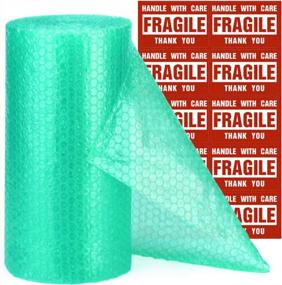 img 4 attached to Metronic Bubble Cushioning Wrap Roll 12X36 FT Bubble Roll- Perforated 12×12", 1 Roll Air Bubble Cushioning Roll, 20 Fragile Sticker Labels,Moving Supplies Cushioning Wrap For Packing Shipping Boxes