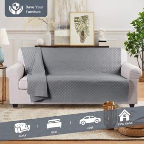 img 1 attached to 🛋️ TAOCOCO Waterproof Couch Blanket: Ultimate Protection for Pets and Kids, Light Gray, 52x82 Inches