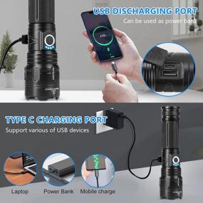 img 3 attached to KEPEAK Rechargeable LED Tactical Flashlight - 10000 Lumens Super Bright, Waterproof & Zoomable For Camping, Hiking & Emergency