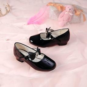 img 3 attached to Балетки на низком каблуке для девочек-малышей - классические туфли Мэри Джейн идеально подходят для свадебной вечеринки и торжественной одежды
