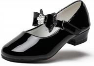 балетки на низком каблуке для девочек-малышей - классические туфли мэри джейн идеально подходят для свадебной вечеринки и торжественной одежды логотип