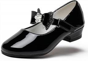 img 4 attached to Балетки на низком каблуке для девочек-малышей - классические туфли Мэри Джейн идеально подходят для свадебной вечеринки и торжественной одежды