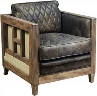 leather and wood accent arm chair by pulaski logo