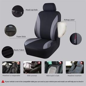 img 2 attached to CAR PASS Line Rider Sporty Car Seat Covers Full Set With 4Pcs Waterproof Car Floor Mats Universal Fit Airbag Compatible Automotive Interior Covers For Sedans