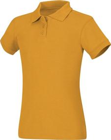 img 1 attached to 🍊 Orange Medium Girls' Clothing - Tops, Tees & Blouses with CLASSROOM Interlock Sleeve