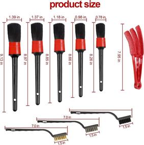 img 1 attached to Amiss 9 Pieces Car Detailing Brush Set