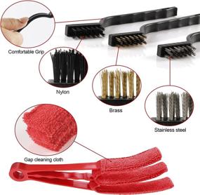 img 2 attached to Amiss 9 Pieces Car Detailing Brush Set