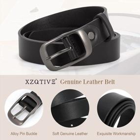 img 2 attached to XZQTIVE 2 Pack Women Plus Size Leather Belts Fashion Cowhide Waist Belt With Solid Pin Buckle For Jeans Pants Dress