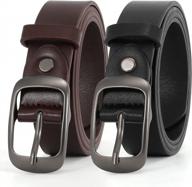 xzqtive 2 pack women plus size leather belts fashion cowhide waist belt with solid pin buckle for jeans pants dress logo