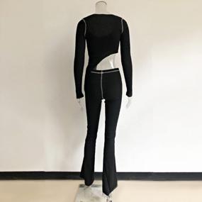 img 1 attached to XLLAIS Ribbed Crop Top And Flare Pants Set For Women - Stylish Tracksuit Outfit