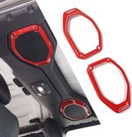 🔴 enhance your jeep wrangler jl jlu gladiator jt with a sleek red car top roof speaker frame trim cover (2018-2021) logo