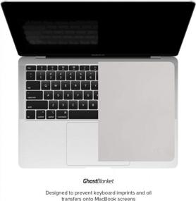 img 1 attached to Защитный чехол для клавиатуры и салфетка для очистки MacBook Pro 15 дюймов и 16 дюймов — прописные буквы GhostBlanket Microfiber Liner