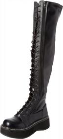 img 4 attached to Women'S Over The Knee Boot EMILY-375 By Demonia
