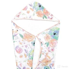 img 2 attached to Ultra-Soft Muslin Hooded Bath Towel: 33 inches, Bloom Floral Design