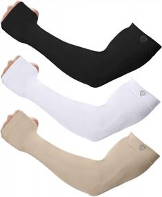 img 4 attached to UV Sun Protection Compression Arm Sleeves For Men And Women - SHINYMOD'S Shiny Solution For Warmer Cover