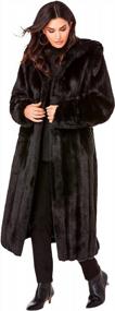 img 1 attached to Plus Size Women'S Faux-Fur Hooded Full Length Coat - Roamans