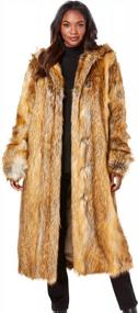 img 4 attached to Plus Size Women'S Faux-Fur Hooded Full Length Coat - Roamans