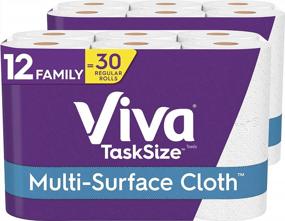 img 4 attached to Viva Multi-Surface Cloth Paper Towels: 12 Task Size Family Rolls (2X6), 30 Regular Rolls, 286 Count - Buy Now!