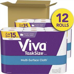 img 3 attached to Viva Multi-Surface Cloth Paper Towels: 12 Task Size Family Rolls (2X6), 30 Regular Rolls, 286 Count - Buy Now!