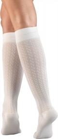 img 2 attached to Truform Women'S Knee High Compression Dress Socks In White Cable Knit - 15-20 MmHg, Size X-Large