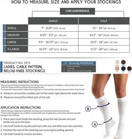 img 3 attached to Truform Women'S Knee High Compression Dress Socks In White Cable Knit - 15-20 MmHg, Size X-Large