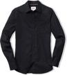 100% cotton long sleeve poplin shirts for women - classic fit button up casual shirt by cqr logo