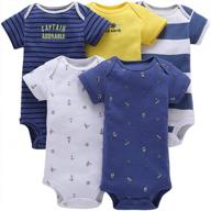 5-pack rompers for baby boys by abolai logo