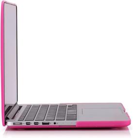 img 1 attached to Ярко-розовый чехол RUBAN для MacBook Retina Pro 15 дюймов A1398 (2015-2012) - пластиковый гладкий матовый жесткий корпус с крышкой клавиатуры из ТПУ