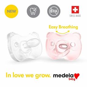img 2 attached to Medela Baby Pacifier 0-6 Months Includes Sterilizing Case 2-Pack Soft Silicone BPA-Free Supports Natural Suckling Pink And Clear