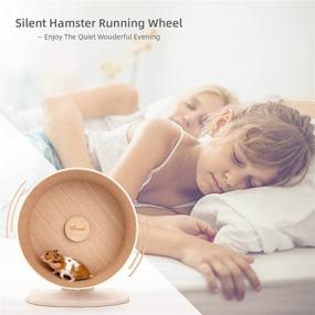 img 2 attached to 🐹 Niteangel Silent Wooden Hamster Exercise Wheel | Ideal for Hamsters, Gerbils, Mice, and Other Similar-Sized Small Pets