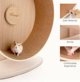 img 1 attached to 🐹 Niteangel Silent Wooden Hamster Exercise Wheel | Ideal for Hamsters, Gerbils, Mice, and Other Similar-Sized Small Pets