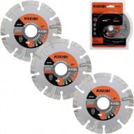 kseibi 642146 t-supreme turbo diamond saw blades - 4.5 inch cutting wheel for stone, marble, granite, masonry, brick, concrete, paving flags - pack of 3 angle grinder attachments logo