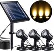 pchero solar pond lights submersible, warm white landscape spotlights ip68 waterproof underwater night lights for fountain pool aquarium tank garden yard outdoor, 3 led lamps and solar panel included logo