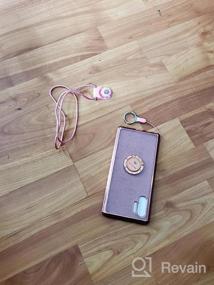 img 8 attached to Кейс Samsung Galaxy Note 10 Plus / Note 10 Plus 5G, блестящий роскошный милый телефонный чехол для женщин и девочек с подставкой, блестящим бриллиантовым стразом и кольцевой подставкой - золотой.