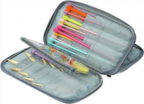 img 1 attached to Travel In Style With Katech'S Grey Knitting Needles Case: Perfect Storage And Organization Solution For Your Knitting And Crochet Accessories!
